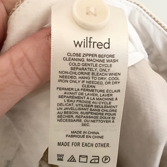 Aritzia Wilfred Effortless Plaid Wide Leg Trouser Darted High Waist Check 0 - Picture 15 of 15